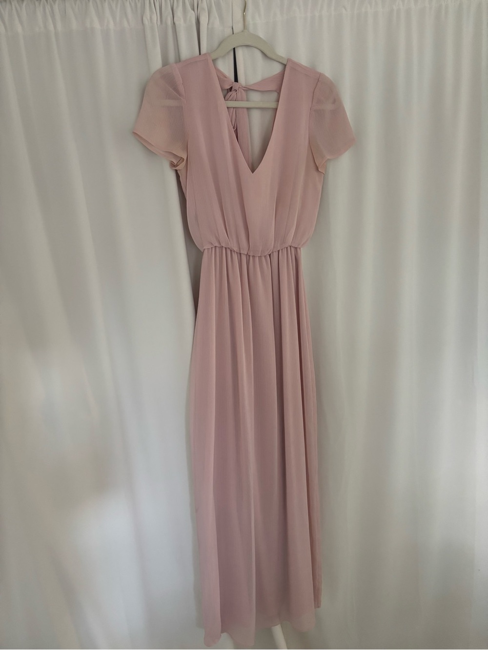Wayf Soft Blush V-Neck Maxi Dress